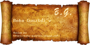 Beke Gusztáv névjegykártya