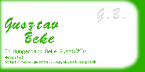 gusztav beke business card